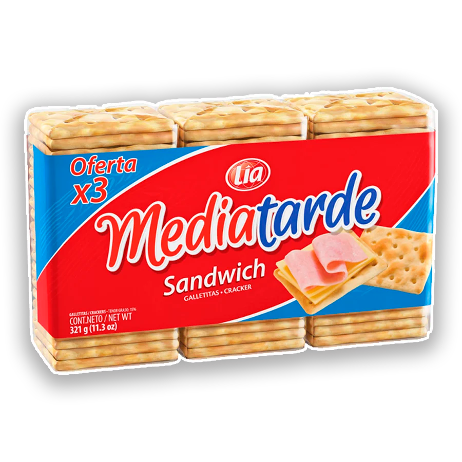Galletitas Mediatarde Sandwich Tripack 321g
